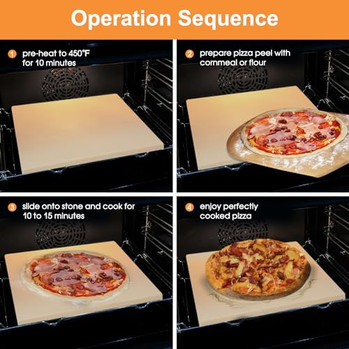 12x12 Inch Cordierite Pizza Stone for RV Oven and Grill