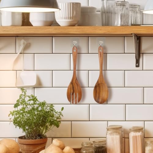 Teak Wooden Salad Spoon and Fork10.2 (2 Count)