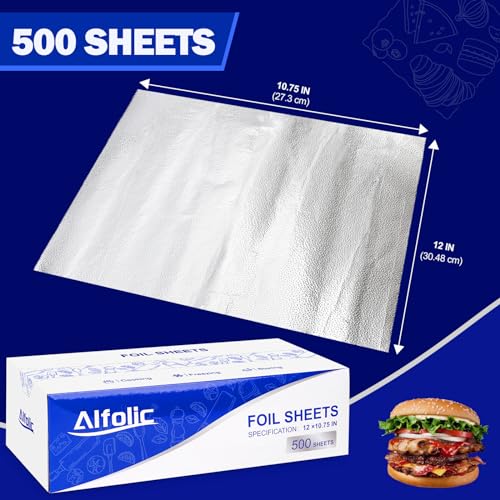 12" x 10.75" Aluminum Foil Sheets 500 count (500 Count)