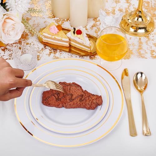 60 Pcs Gold Plastic Plates (60 Count)