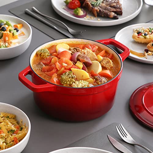 3.5 Qt Enameled Cast Iron Dutch Oven with Lid & Handles