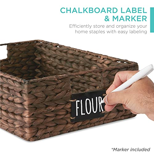 Set of 4 16x12in Large Water Hyacinth Pantry Baskets (4 Count)