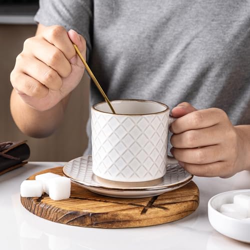 6 OZ Stackable Coffee Mugs Set of 4 (4 Count)