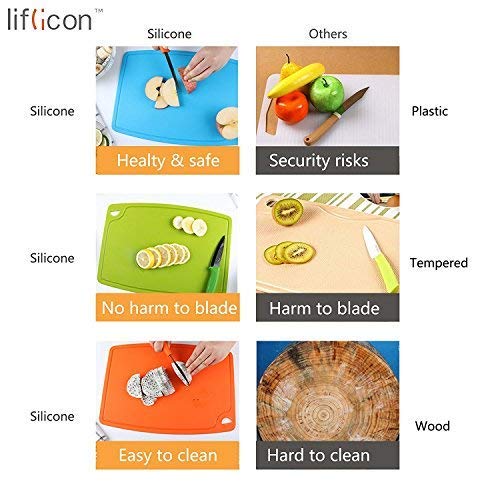 Extra Large Thick Silicone Cutting Boards for Kitchen 14.6'' x 10.43'' Flexible Cutting Chopping Boards