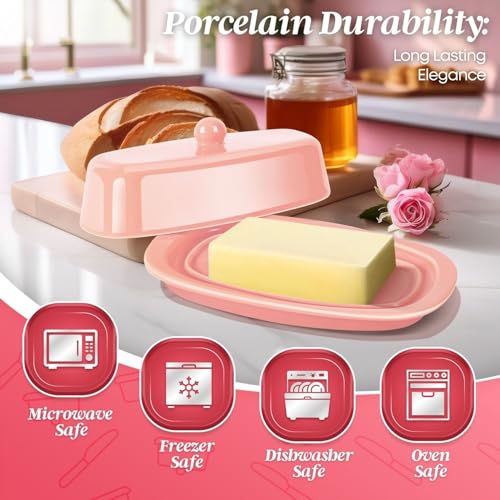 Standard Ceramic Butter Dish with Lid for Countertop