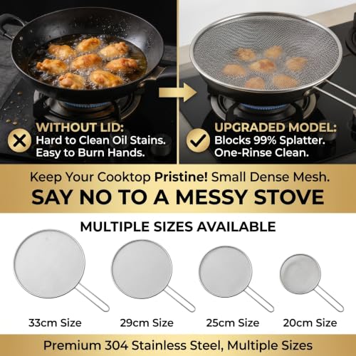 4 Piece Stainless Steel Splatter Screen for Cooking (4 Count)