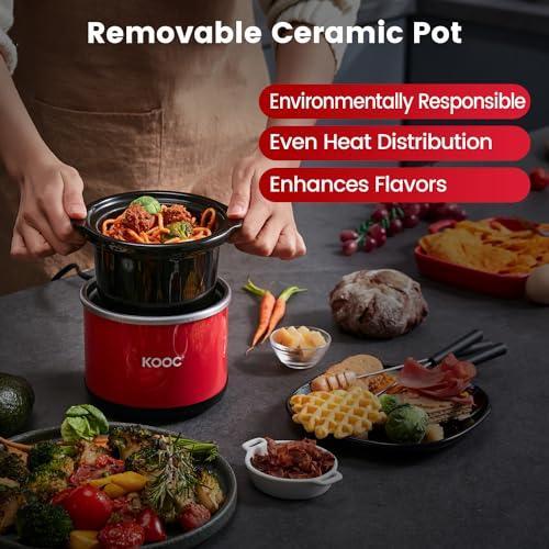 0.65 Qt Mini Slow Cooker with Free Liners Included