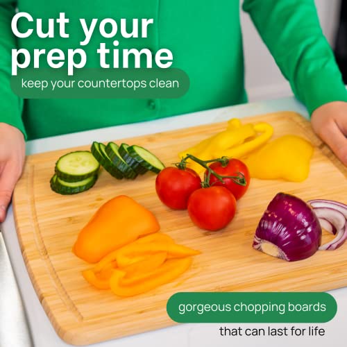 15 Inch Bamboo Cutting Board with Lifetime Replacements