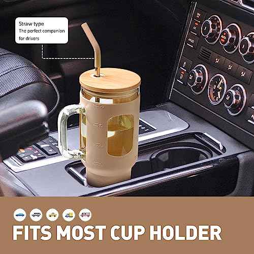 Glass Tumbler with Straw and Lid