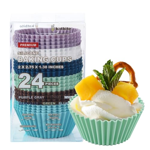 Silicone Cupcake Liners 24 Pack (24 Count)