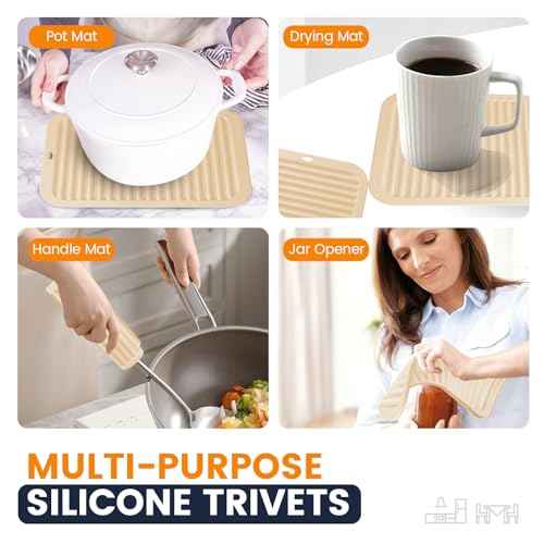 Silicone Trivet Mats 2 Heat Resistant Pot Holders Multipurpose Non