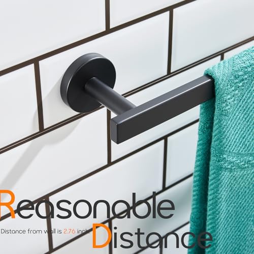 36 Inch Bathroom Towel Bar Bath Towel Rack Kitchen Towel Holder Long Towel Rails Wall Mounted SUS304 Stainless Steel Matte Black AN4001MB