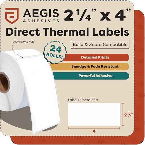 2.25" X 4" Direct Thermal Labels (24 Count)