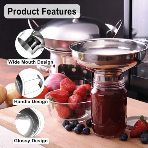 Stainless Steel Food Canning Funnels for Kitchen Use (2 Count)