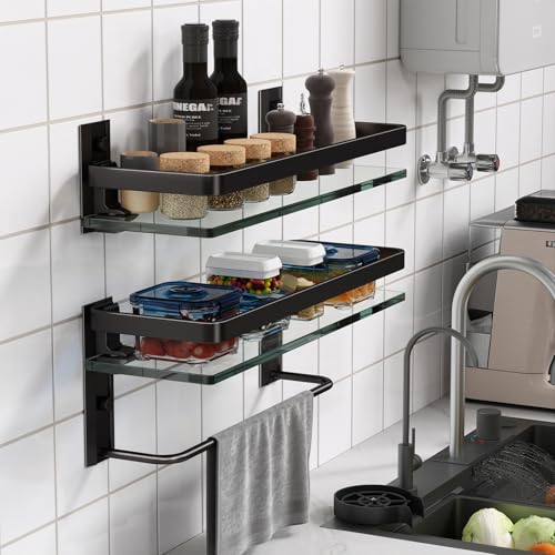Bathroom Shelves Wall Mounted (2 Count)