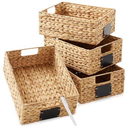 Set of 4 Water Hyacinth Pantry Baskets (4 Count)