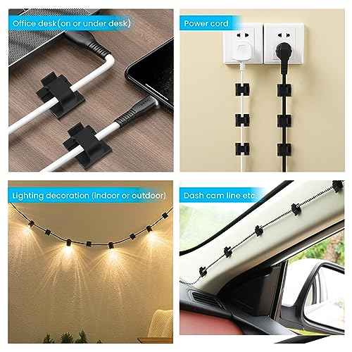 Cable Clips Adhesive Cord Clips for USB Cables (30 Count)