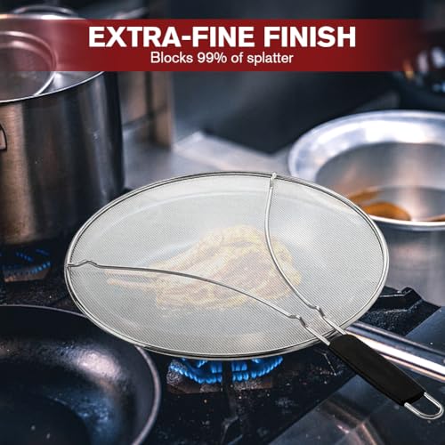 Splatter Screen for Frying Pan & Food Strainer