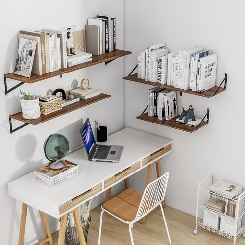 48W x 12D Deep Floating Shelves Set of 2 Walnut