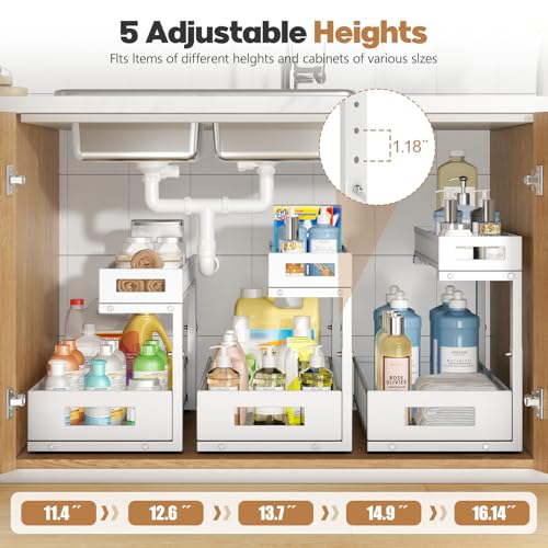 2 Pack 20.47IN Depth Under Sink Storage Organizer (2 Count)