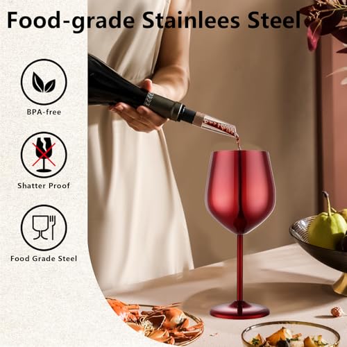 Unbreakable Stainless Steel Wine Glasses Set of 4 (4 Count)