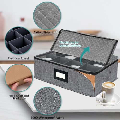 Mug and Cup Storage Box with Dividers