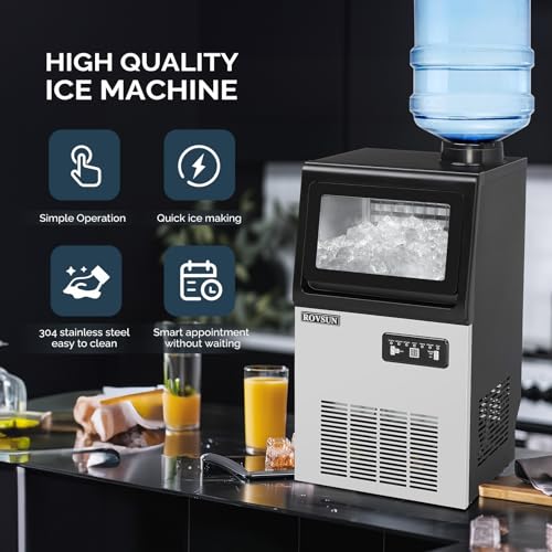 90LBS 24H Ice Maker Machine with 2 Water Inlets