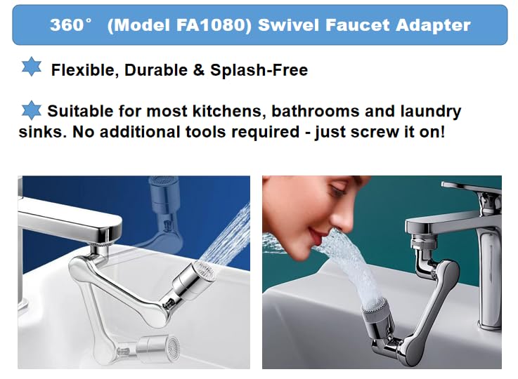 1080° Swivel Robotic Arm Faucet Extender Universal Sink Tap Aerator
