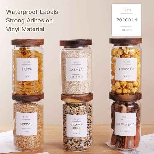 6 Set Glass Pantry Storage Jars with Acacia Airtight Lid