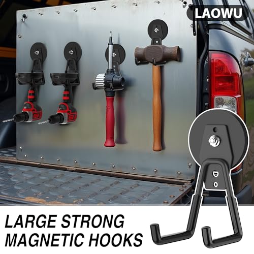 3Pcs Heavy Duty Storage Magnetic Utility Hooks Large Garage Strong Extra Magnet Hooks Hanger with Anti (3 Count)