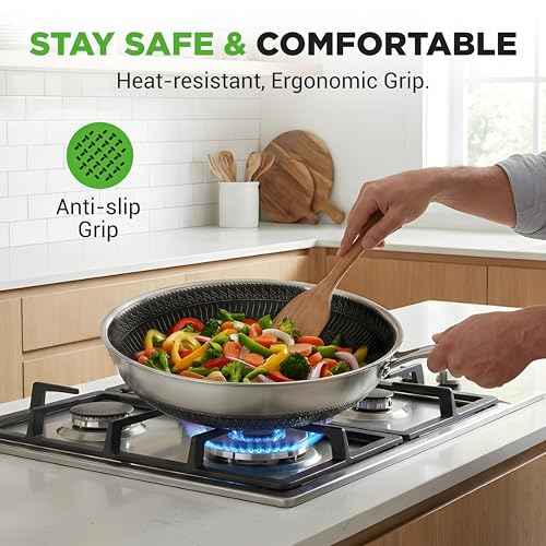 12" Stainless Steel Durable Wok