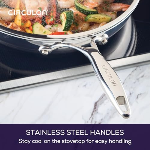 C1 Series Clad Stainless Steel with ScratchDefense Technology Cookware Nonstick Induction Frying Pan