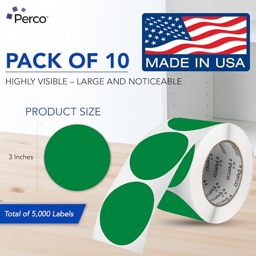 Green Perforated Round Circle Dot Sticker 3 (10 Count)