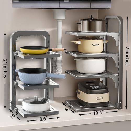 Pots and Pans Organizer Under Cabinet