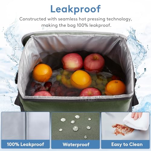 Cooler Bag 30 Cans Collapsible and Insulated Large Lunch Bag Leakproof Soft Cooler Portable for Camping