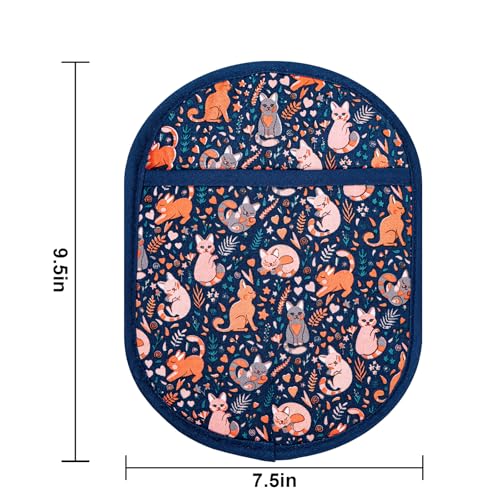 Pot Holders with Transparent Clear Silicone Shell and Nice Cat Flower (2 Count)