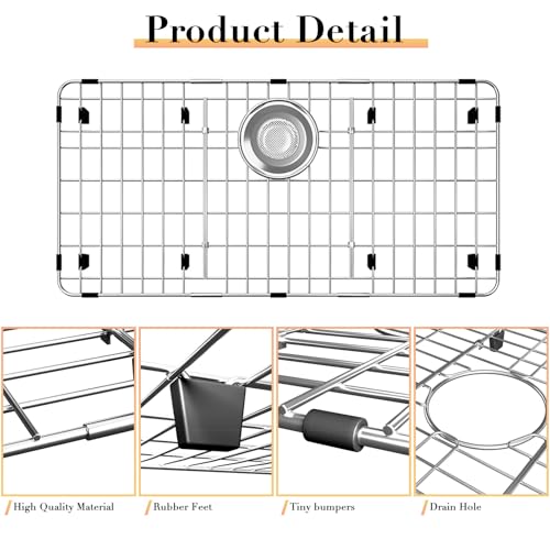 27.5'' x 13.5'' Stainless Steel Sink Protector with Sink Strainer