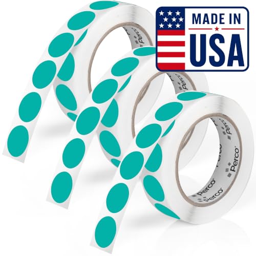 Teal Perforated Round Circle Dot Sticker 1 (3 Count)
