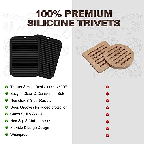4 Pack Square Silicone Trivets (4 Count)