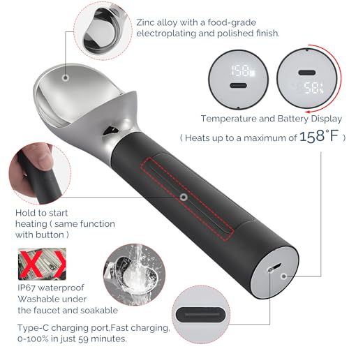 Heated Ice Cream Scoop Rechargeable