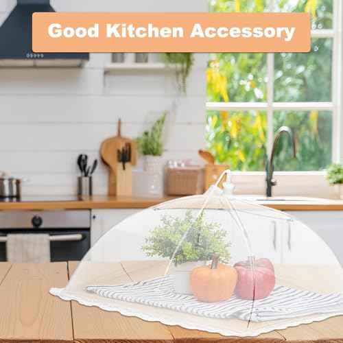 3 Pcs Large and Tall Food Covers 13" Mesh Food Covers for Outdoors Collapsible Food Protector Covers Tent for Parties Outdoor Picnics BBQs (3 Count)