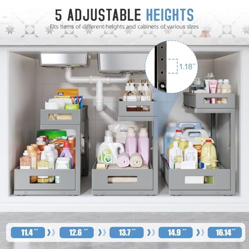 1 Pack 17IN Depth Under Sink Storage Organizer
