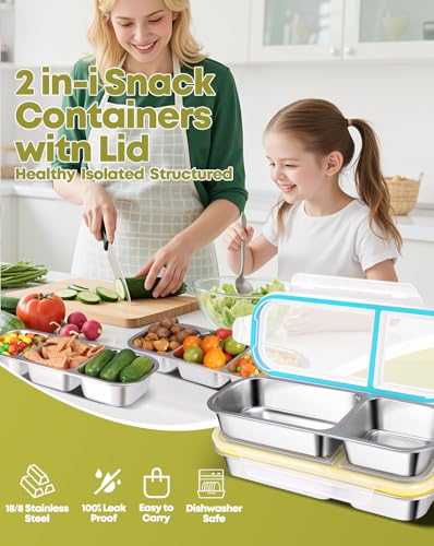2 Pack Stainless Steel Snack Containers (2 Count)
