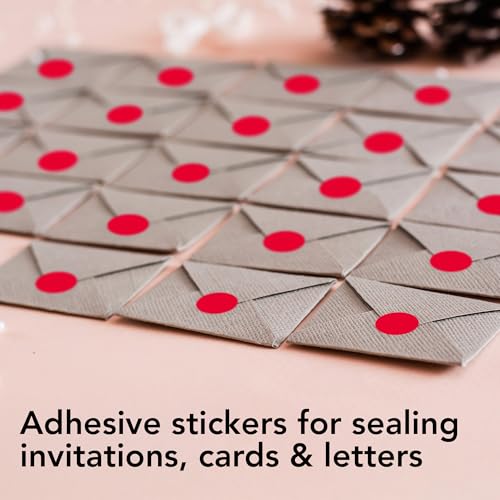 Red Perforated Round Circle Dot Sticker 1 (3 Count)
