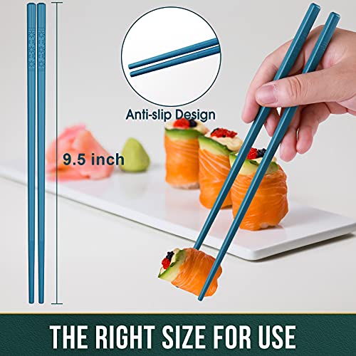 Chopsticks GLAMFIELDS 5 Pairs Premium Reusable Multicolour Chopsticks for Sushi Japanese Matte Anti