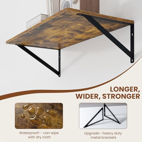 24W x 12D Deep Floating Shelves Set of 2 Rustic Brown (2 Count)