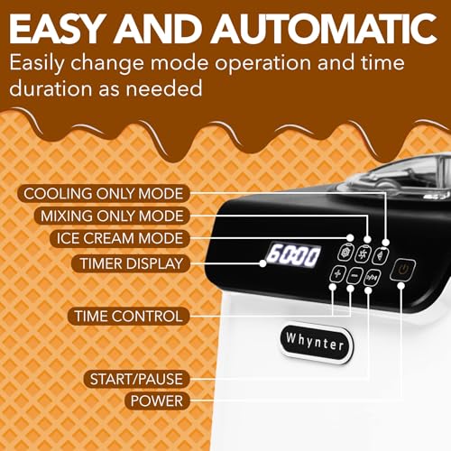 Ice Cream Maker with Compressor & Timer