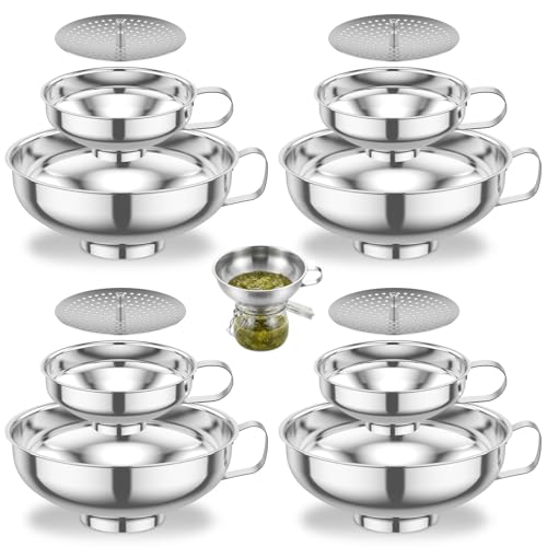 12 Piece Stainless Steel Canning Funnel Set with Strainers (12 Count)