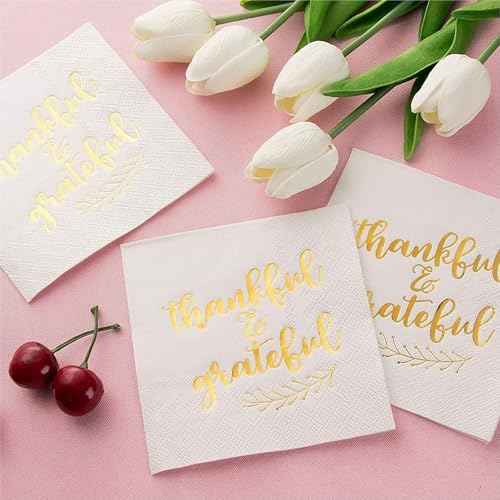 50 Pack Thanksgiving Cocktail Napkins Party Supplies Table Decorations (50 Count)