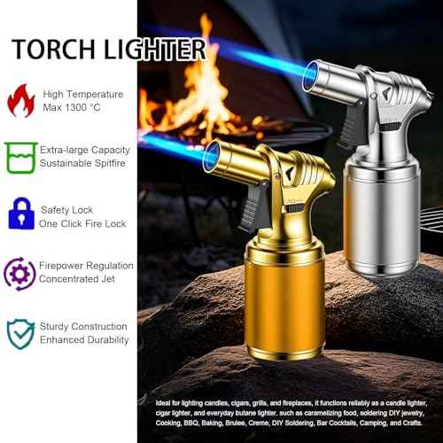 Silver Cocktail Smoker Kit with Torch Metal Bourbon Whiskey Smoker Kits Metal Old Fashioned Drink 4 Wood Chips Valentines Anniversary Birthday Gifts for Men (7 Count)